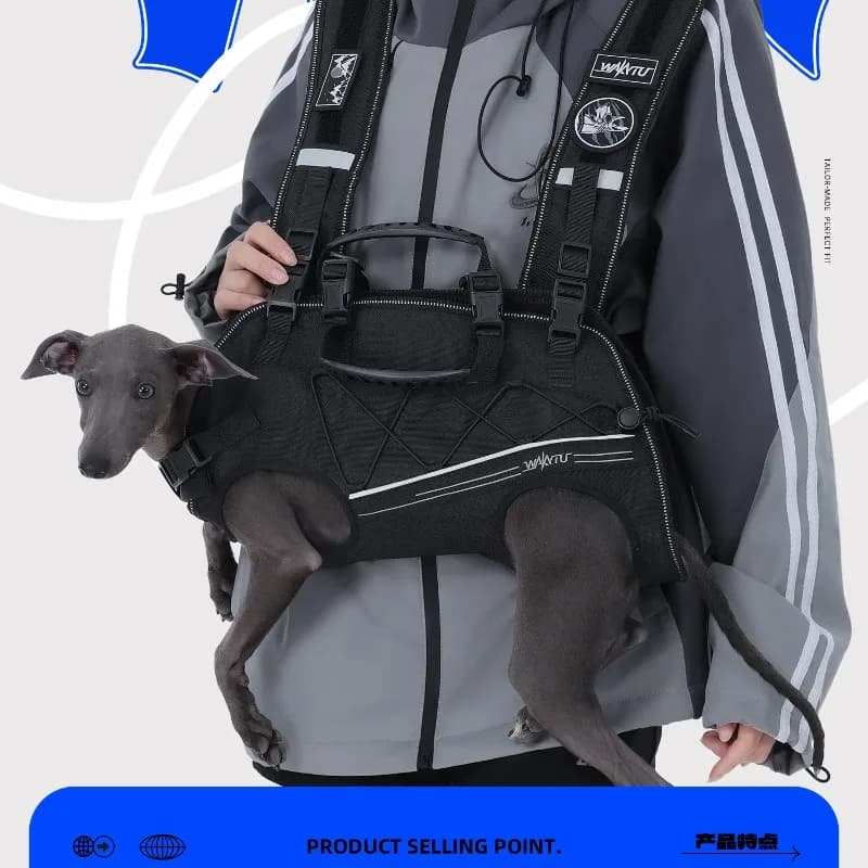 Zaino tattico per cani 1680D Zaino per animali in tessuto Oxford con doppia tracolla Zaino portatile per escursioni all'aperto per cani124