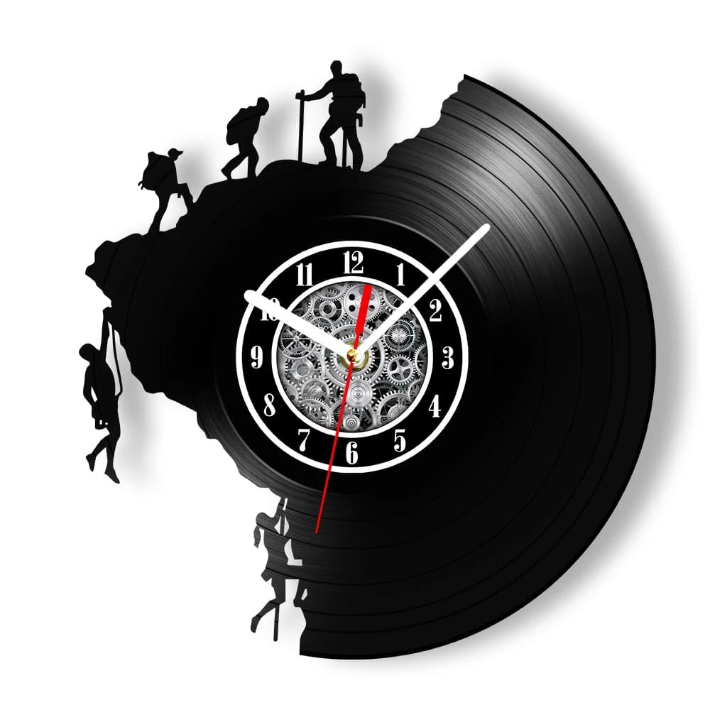 Orologio da Parete in Vinile a Tema Arrampicata su Roccia, Decorazione Motivazionale per Casa, Artigianato Artistico, Regalo per Arrampicatore