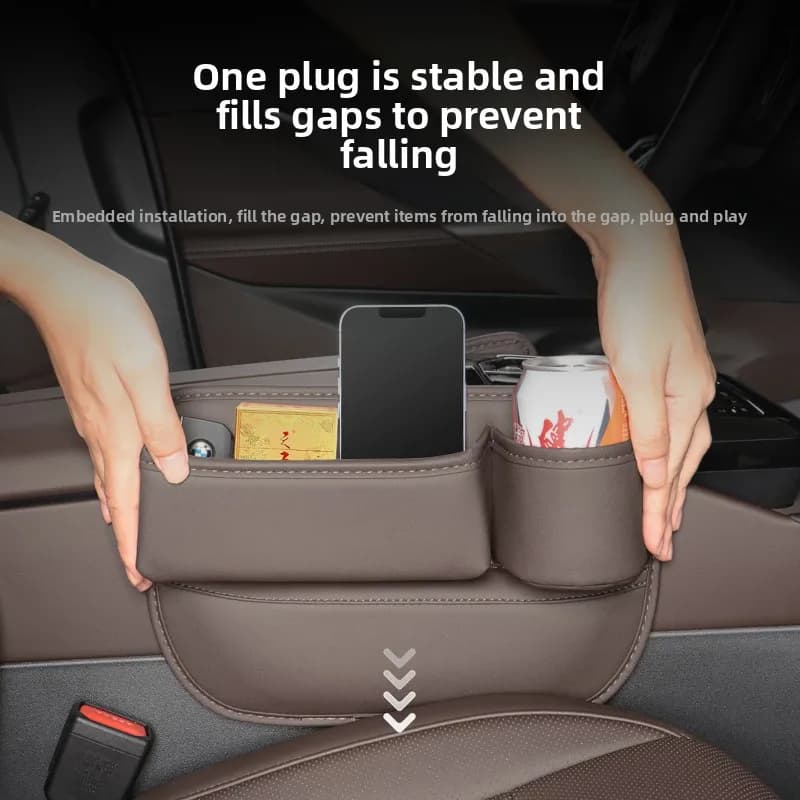 Per Audi A6 C6 4F A8 D3 4E Q7 4L 2002 ~ 2015 Seggiolino auto Gap Scatola di immagazzinaggio Portafoglio Occhiali Carta Telefono Articoli vari Organizer Borsa Accessori