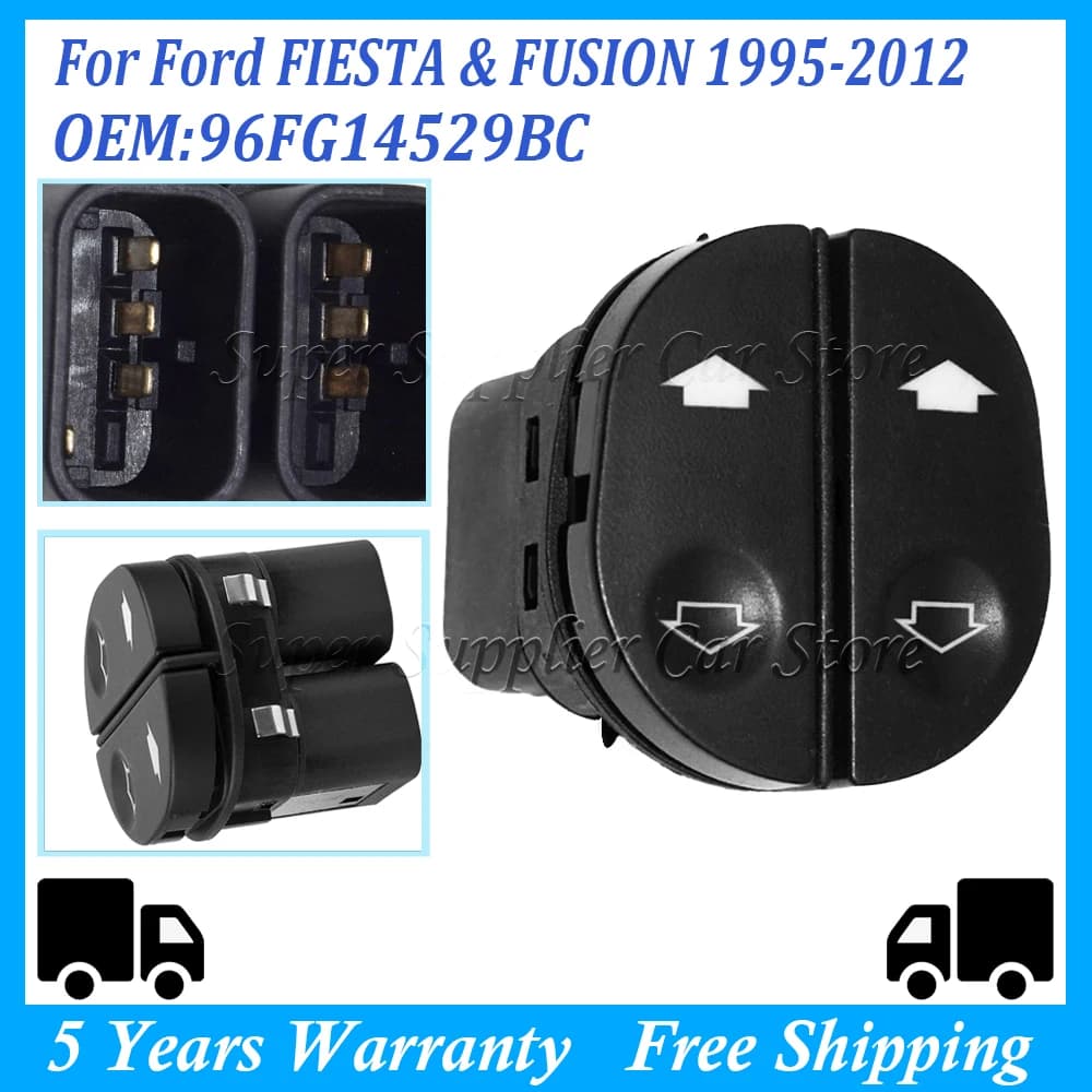 Interruttore di Controllo Finestrino Elettrico per Ford Fiesta MK6 Fusion KA CONNECT FIESTA MK5 FUSION, Pulsante 96FG14529BC, Accessori e Parti Auto