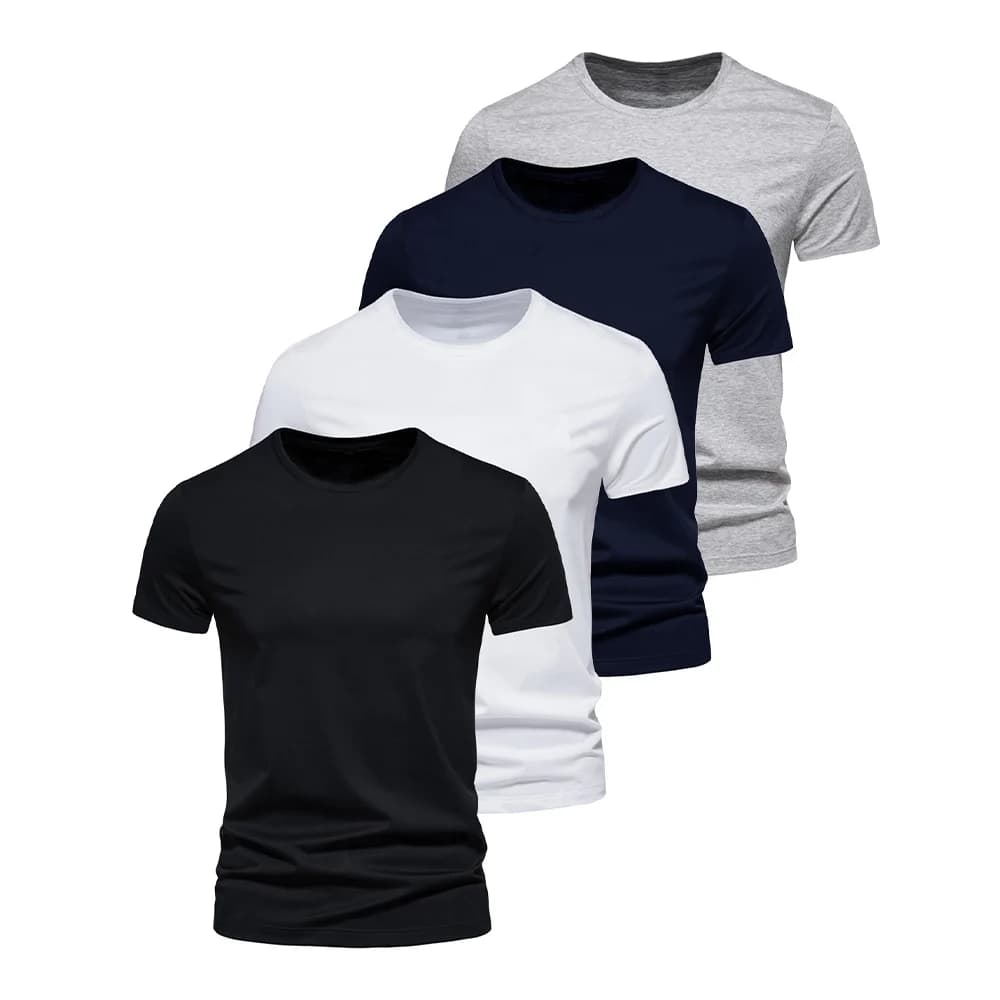 T-shirt in cotone da uomo T-shirt estiva da donna a cinque maniche a mezza manica Camicia basic casual a maniche corte allentata O Collo Tinta unita Oversize