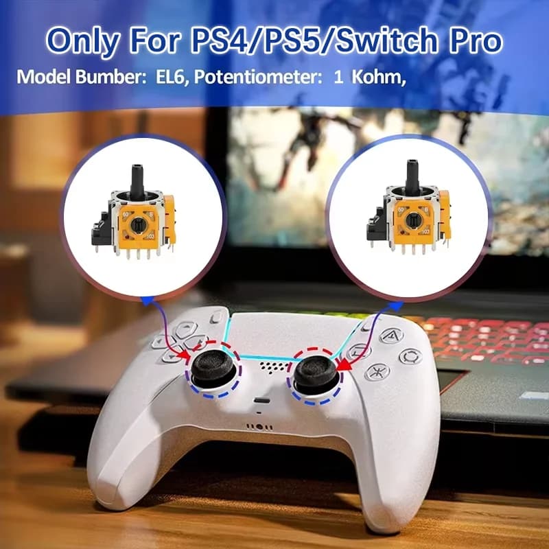 Joystick analogico 3D per PS4/PS5/Switch Pro Controller joystick con effetto sostitutivo Gamepad ThumbStick Parti di riparazione Accessori