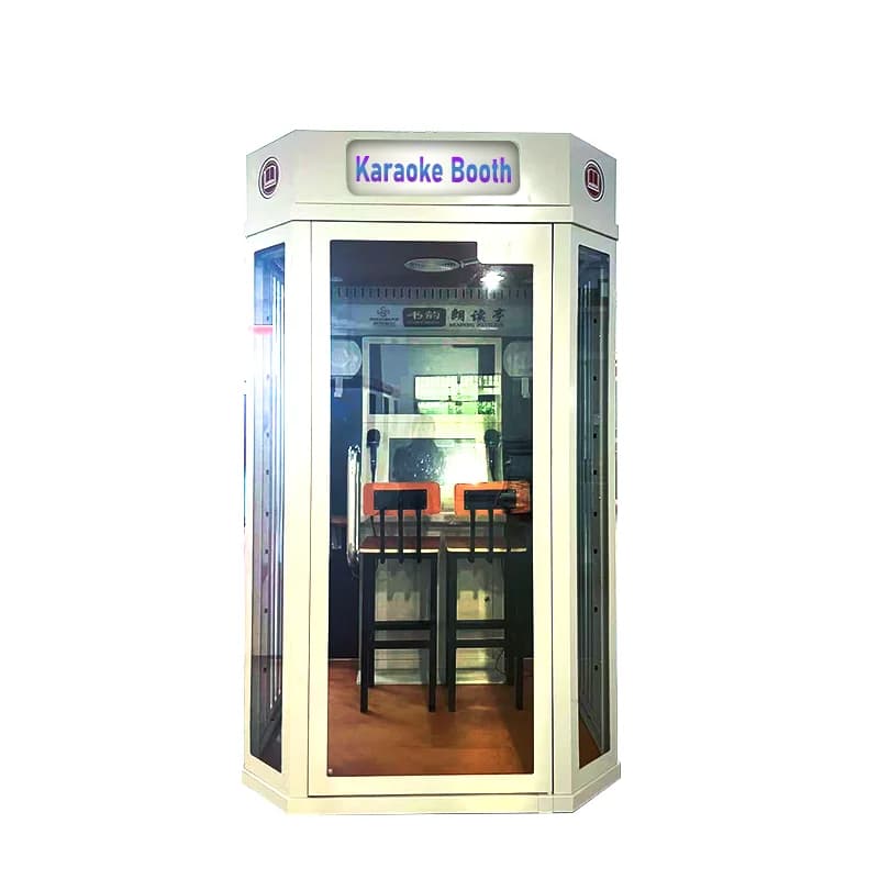 Mini Karaoke Box KTV Booth Karaoke Machine Commercial Coin Operated Singing Room Cottage Box Metal Multi-Language