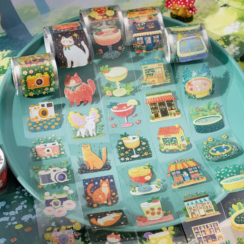 Journal GO 4x200 cm Decorazione Nastro adesivo Graffiti Giardino PET Nastro Adesivi Collage Spazzatura Ufficiale Scrapbooking Nastro adesivo