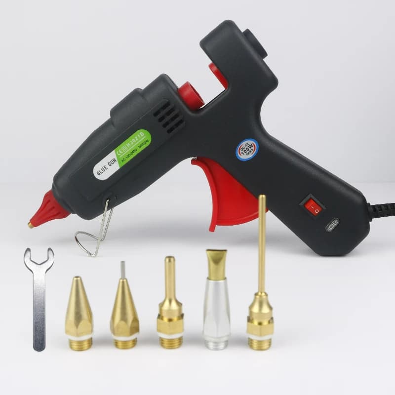 Pistola per colla a caldo da 11 mm con ugello sostituibile e bastoncini da 11 mm, calore rapido, riparazione elettronica fai-da-te, pistola in silicone caldo Spina UE 220 V