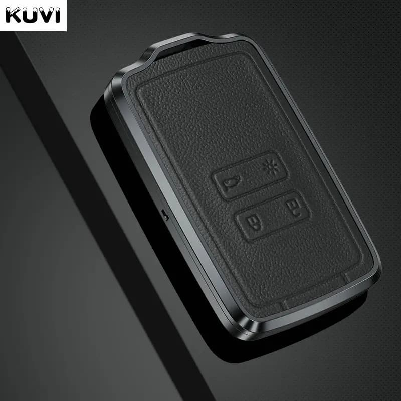 Custodia protettiva per chiave remota per auto in metallo e pelle per Renault Koleos Captur Megane Clio Scenic Talisman Arkana Dacia Sandero Card