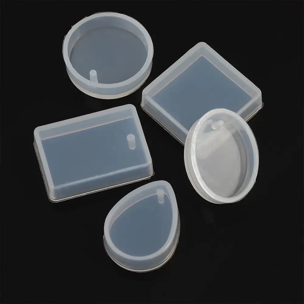 Stampo in Silicone a Forma di Rettangolo per Resina Epossidica, Set da 5 Pezzi, Strumento per Colla, Stampo per Creazione di Gioielli
