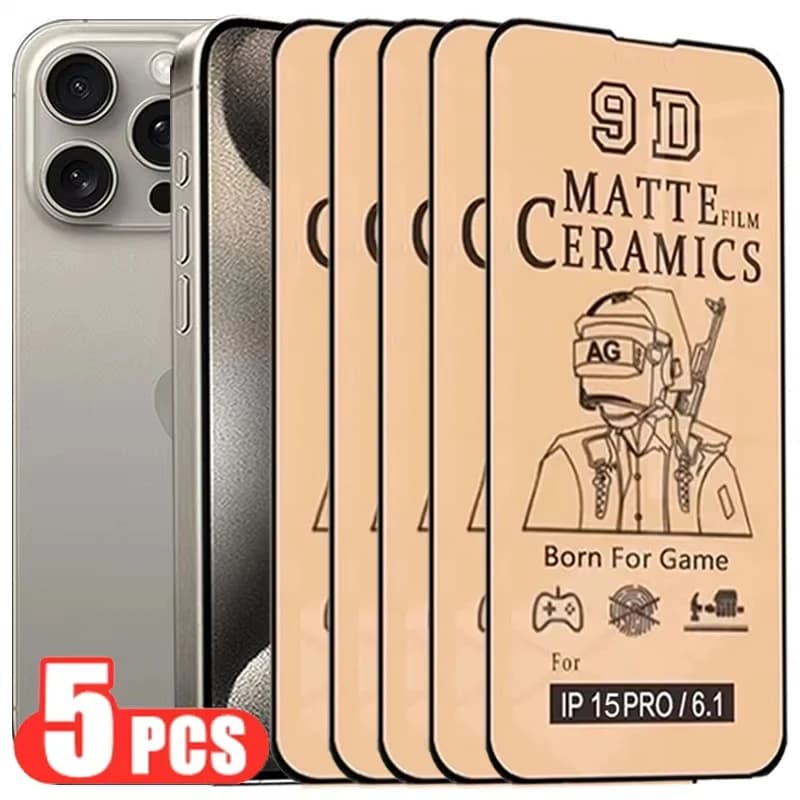 1-5PCS Protezione dello schermo in ceramica opaca per iPhone 17 Pro Max Air 13 11 16 15 14 12 Mini XR Xs X 7 8 Plus SE Pellicola protettiva morbida