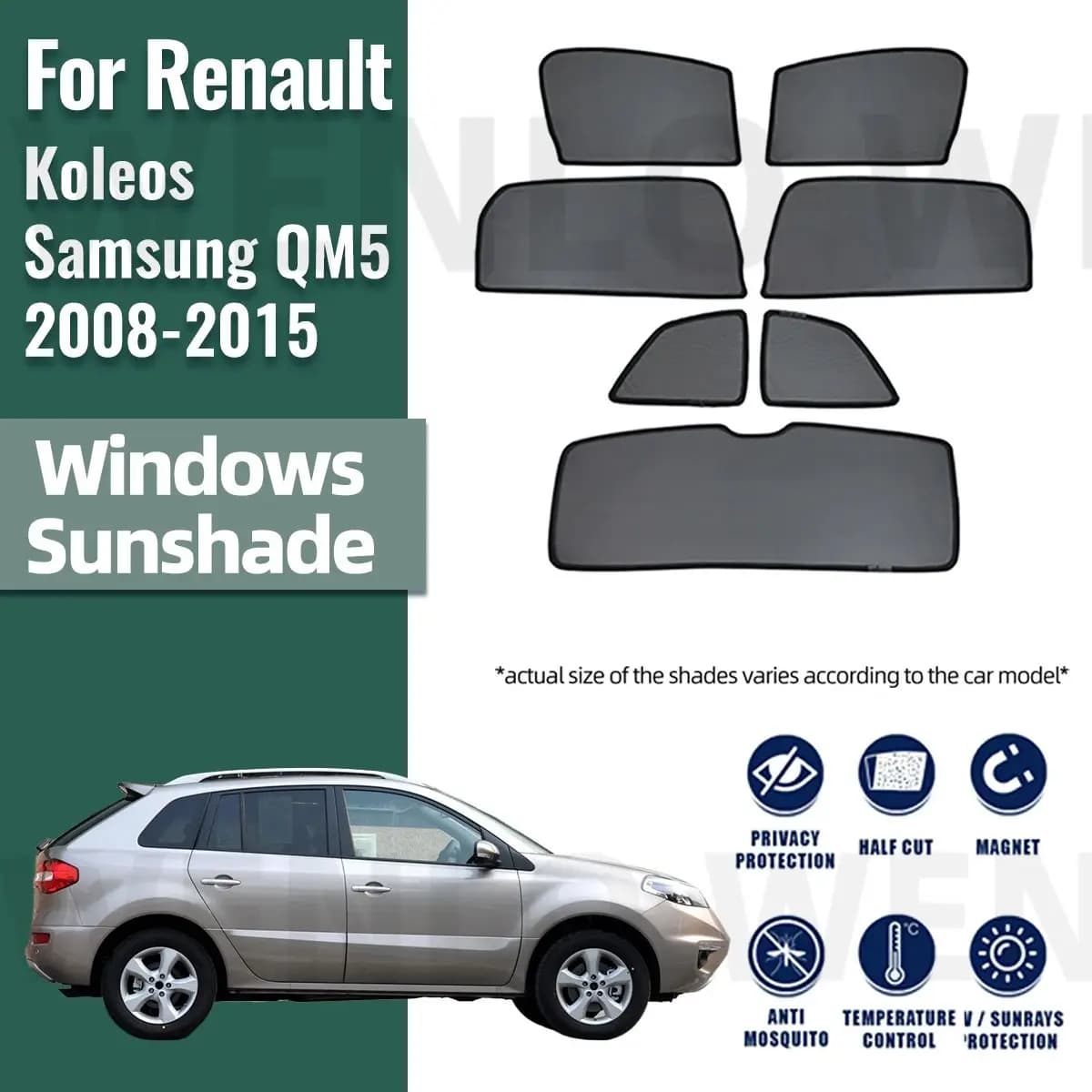 Per Renault Koleos Samsung QM5 2008-2014 2015 Magnetico Auto Parasole Parabrezza Anteriore Telaio Tenda Lunotto Laterale Posteriore Tende Da Sole
