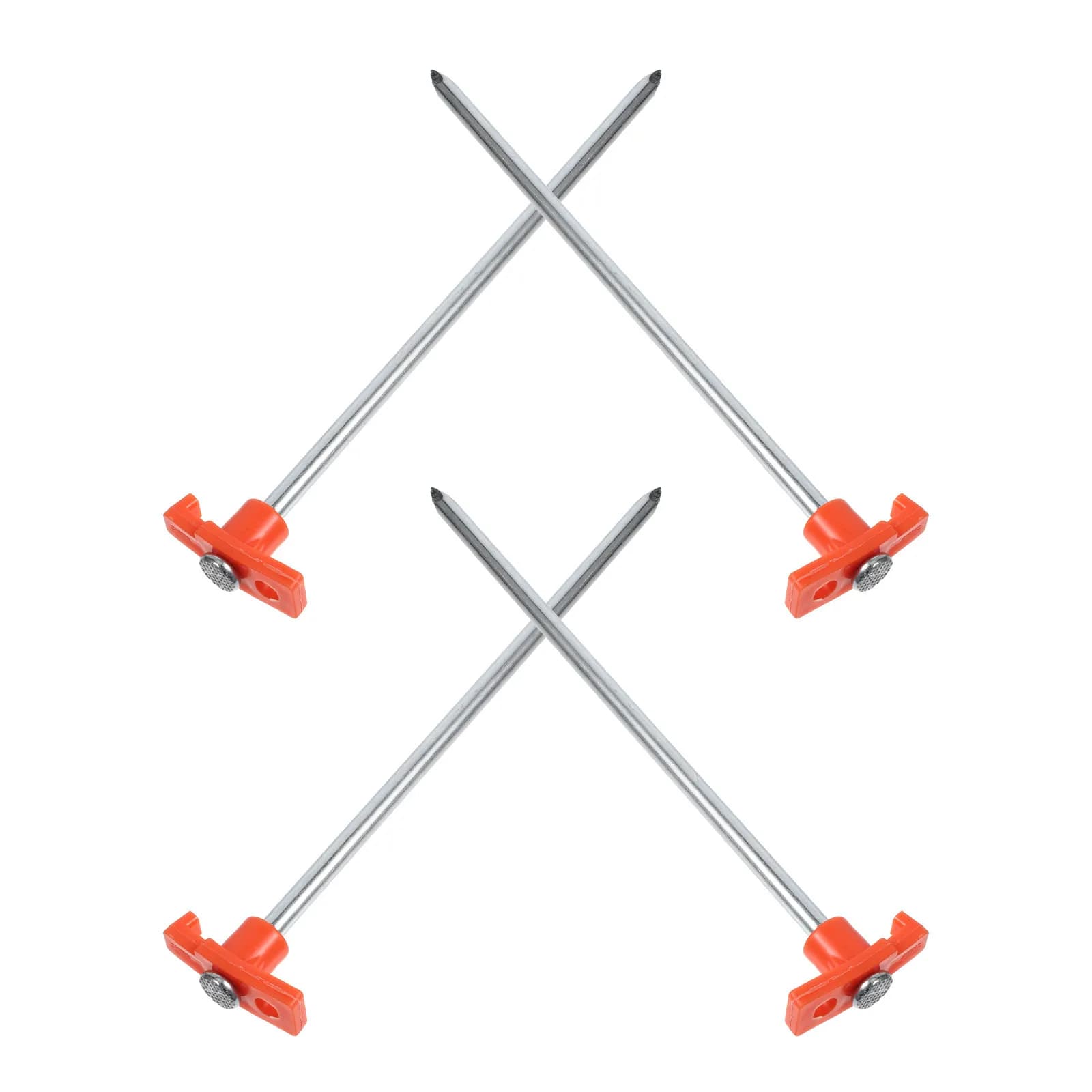 4Pcs Heavy Duty Tent Stakes Metal PP Steel Ground Pegs for Camping Tent Canopy Tarp Awning Outdoor Beach Lawn Garden Use