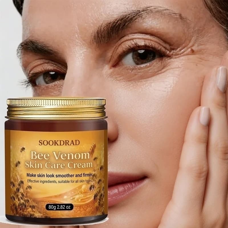 Crema per la cura della pelle al veleno d'api, estratto di veleno d'api e collagene, pelle liscia e rassodata, viso, collo, corpo, unisex, 80g/2.82oz, tutti i tipi di pelle, D