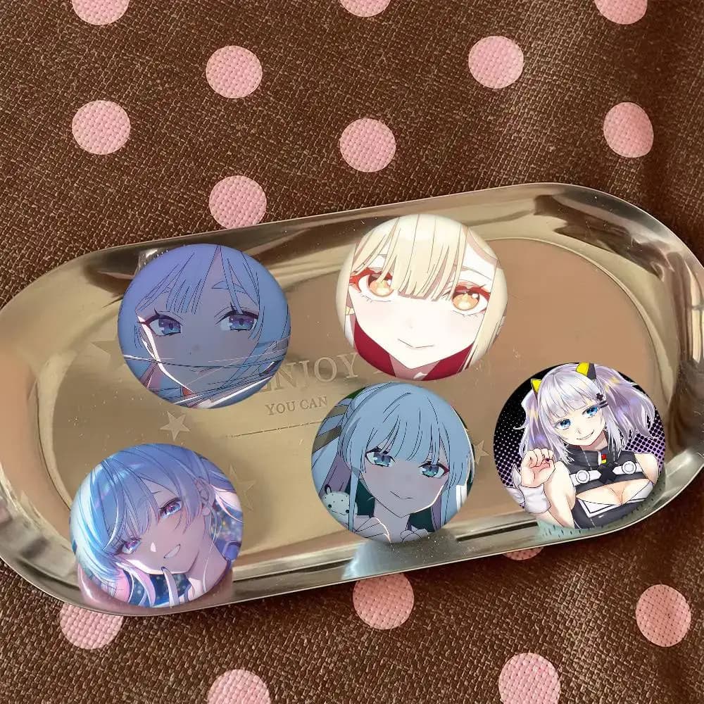 1 pz Spilla/Spilla smaltata rotonda in stile cartone animato Anime Cosmic Princess K-Kaguya per decorazione zaino e accessori