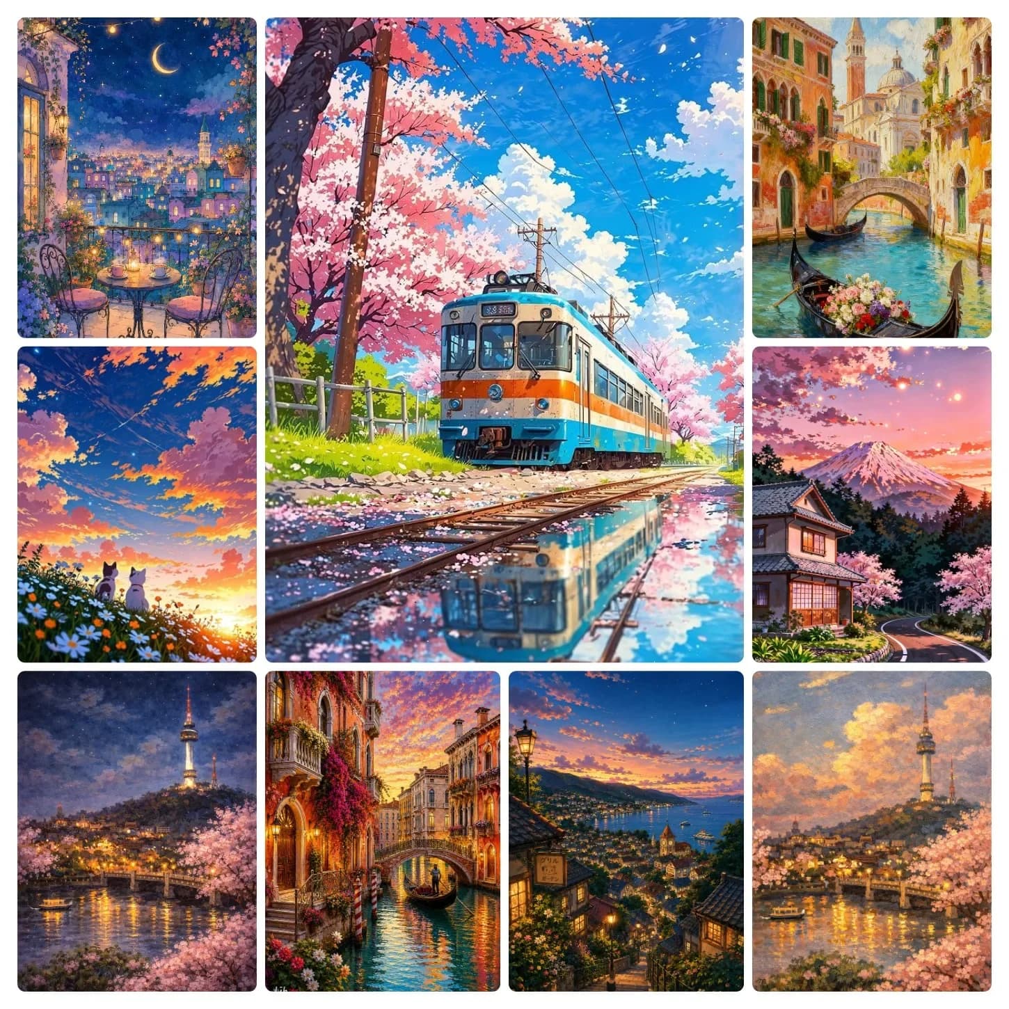 Diamond Painting DIY Diamond Painting By Numbers Kit Romantic City Scenery Acrylic Paint By Numbers Diy Numbers Painting Art
