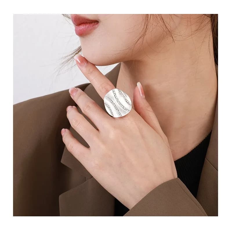 Nuovo Anello Speciale Irregolare Geometrico Rotondo, Tendenza di Moda, Anello in Metallo di Alta Gamma