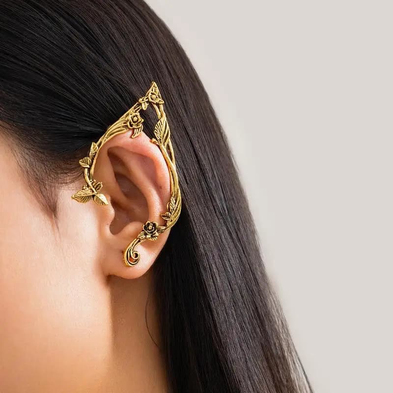 Goth Fairy Elf Ear Cuff Earrings Women Fashion Statement Vintage Piercing Clip Earring Halloween Party Jewelry Gift