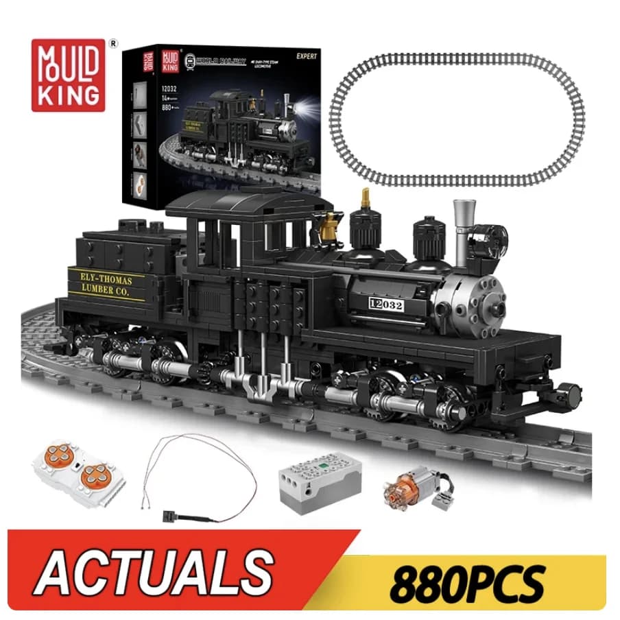 Nuovo telecomando tecnico da 880 pezzi Shay-type locomotiva a vapore Building Block Assembly Train Bricks Toys regali di natale per bambini