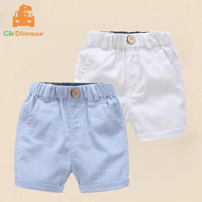 2025 Summer Fashion 2 3 4 6-10 Years 90-140cm Design Cotton Sports Solid Color Handsome Elastic Striped Shorts For Kids Baby Boy