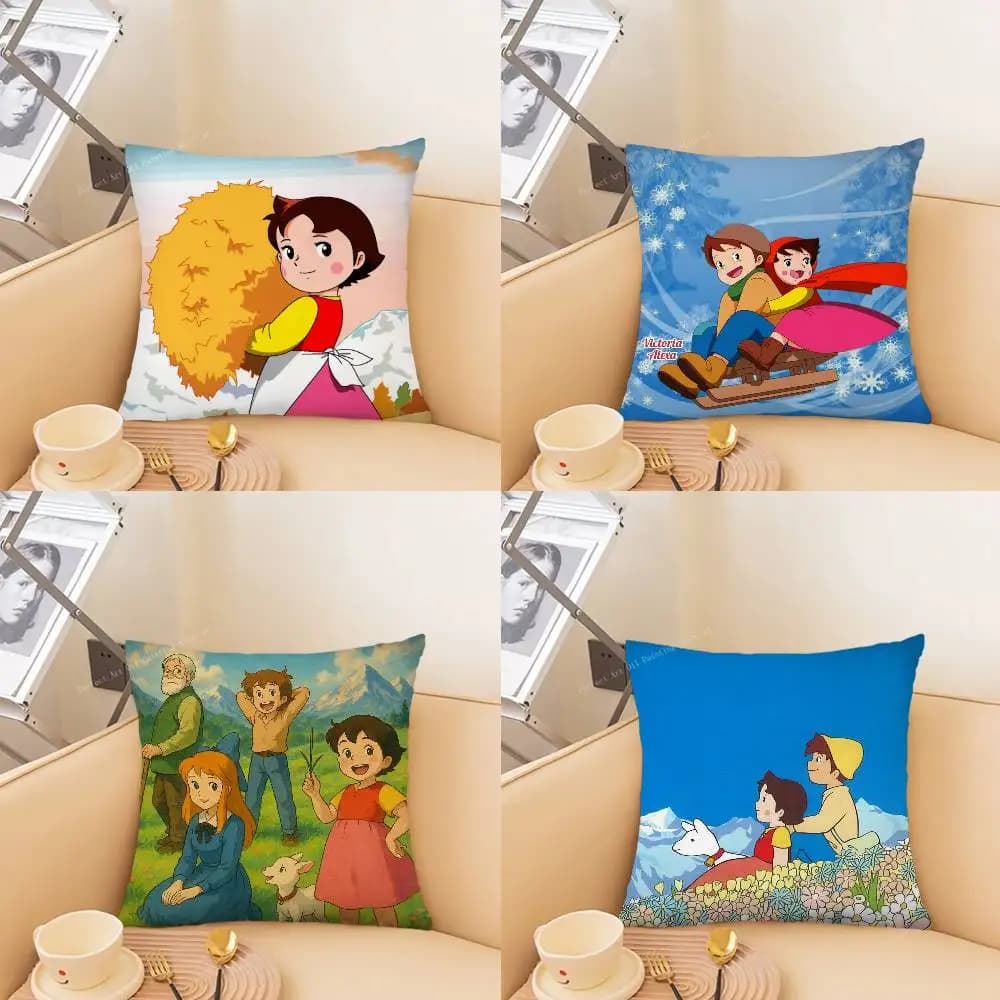 Japanese Anime Movie H-Heidi Pillow Case Fashion Square Pillowcase Bedroom Sofa Room Ins Decoration Leisure