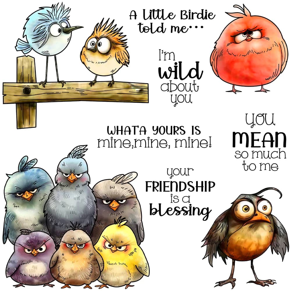 Mangocraft Fatty Birds Family Cutting Dies Clear Stamp DIY Scrapbooking Supplies Metal Dies Silicone Stamp For Cards Album Decor