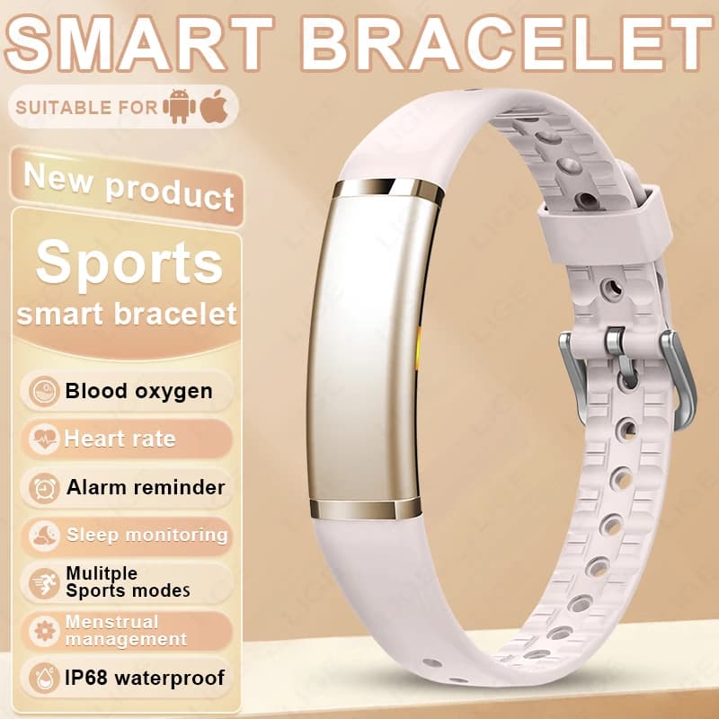 Braccialetto Intelligente Ultra Sottile Senza Schermo con Sveglia, Monitoraggio Salute e Sonno, Tracker Sportivo, Gestione Ciclo Mestruale, Smartwatch per Donne