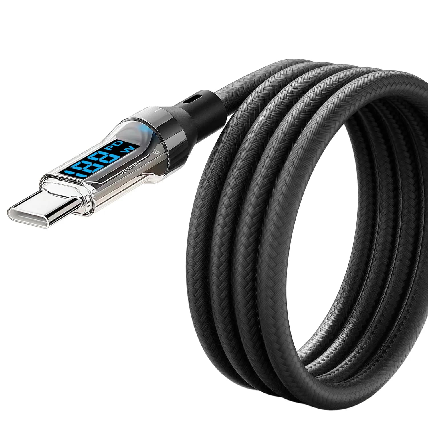 Cavo di ricarica rapida PD 240W con display digitale, da USB-C a USB-C, cavo dati, cavo di ricarica per telefono, cavo Type-C, cavo USB-C a USB-C.