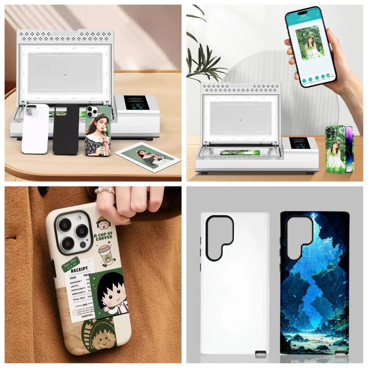 WJW Automatic Digital Table Printer for Custom 3D Sublimation Cover for iPhone 13 14 15 16 17 PRO MAX