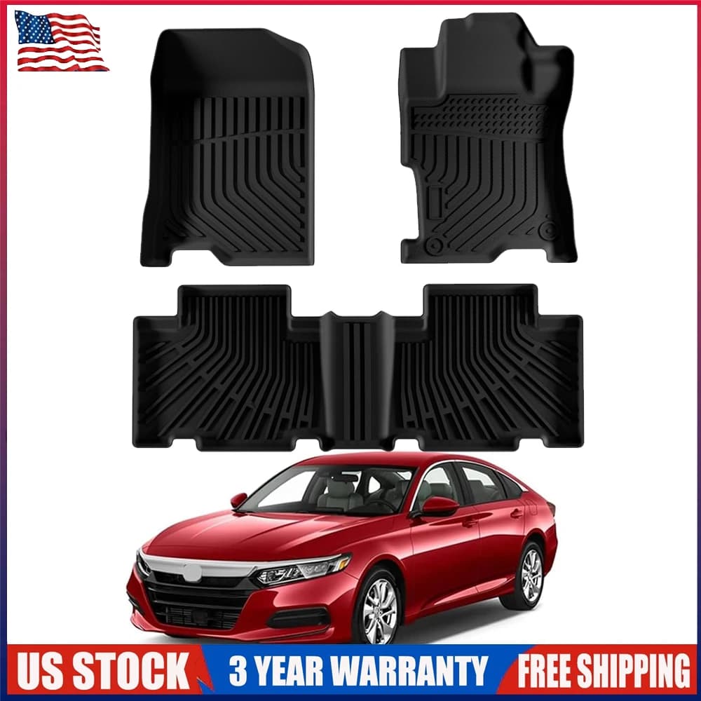 3PCS New Car Floor Mats For Honda Accord 8th Gen 2008-2013 All-Weather Automotive Floor Mats Waterproof Heavy Duty Car Mats Flexible Floor Liners