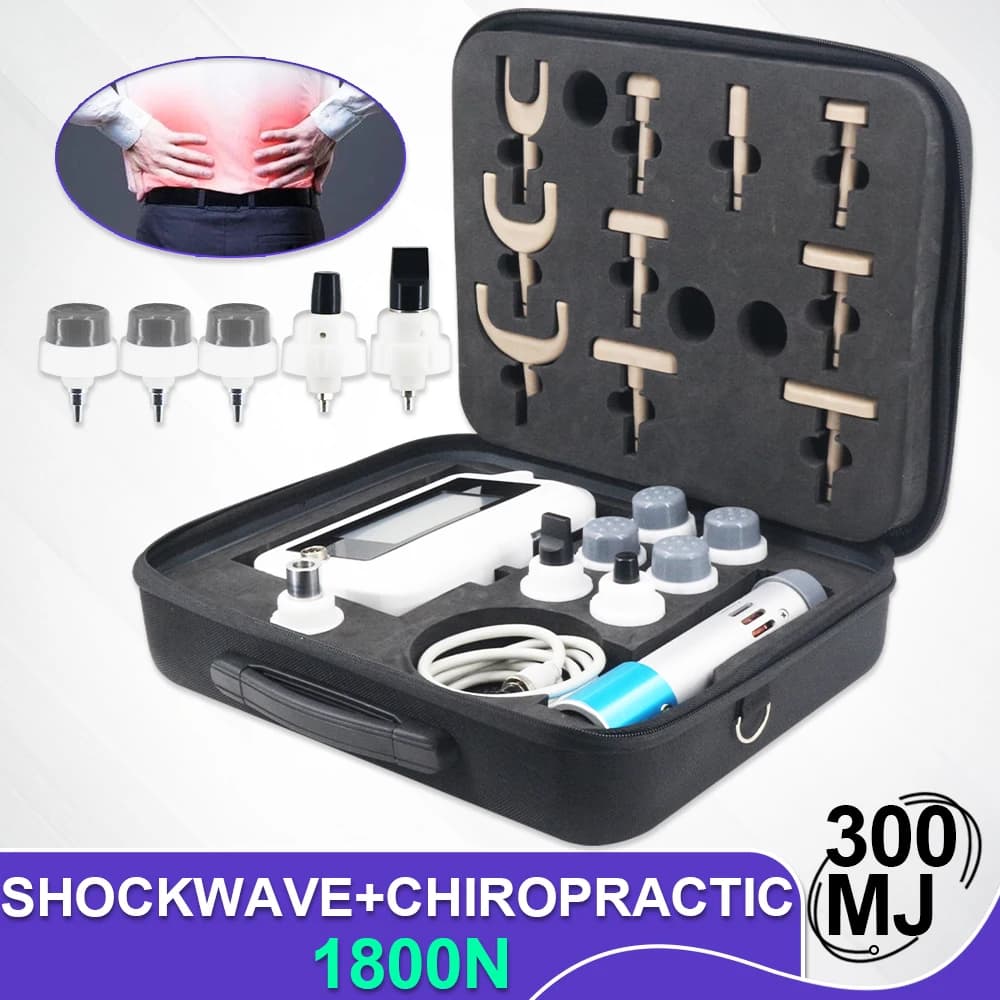 Shockwave Therapy Machine 300MJ For ED Treatment Neck Pain Relief 1800N Chiropractic Adjust Gun Professional Shock Wave Massager