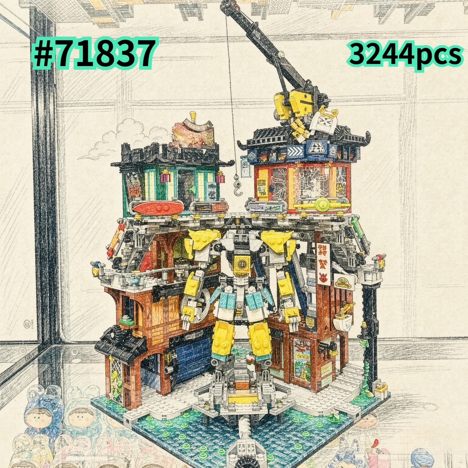 Robot Repair Factory Building Blocks Sets Compatible with Legoed Particles Suitable for Christmas Gifts 3244pcs