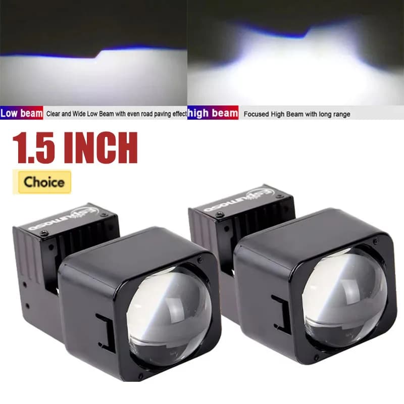 Mini Lens1.5 pollici Matrix LED Lente Bi-led Faro ausiliario Fendinebbia LED Proiettore abbaglianti per accessori moto auto