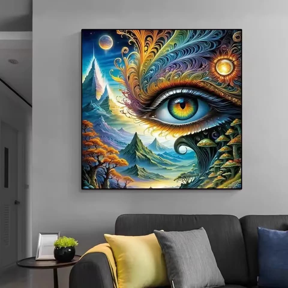 Kit di pittura diamante 5D fai da te Paesaggio fantasy Mosaico completo Diamante Ricamo a forma di cuore Fiore Albero Gatto Cascata Punto croce