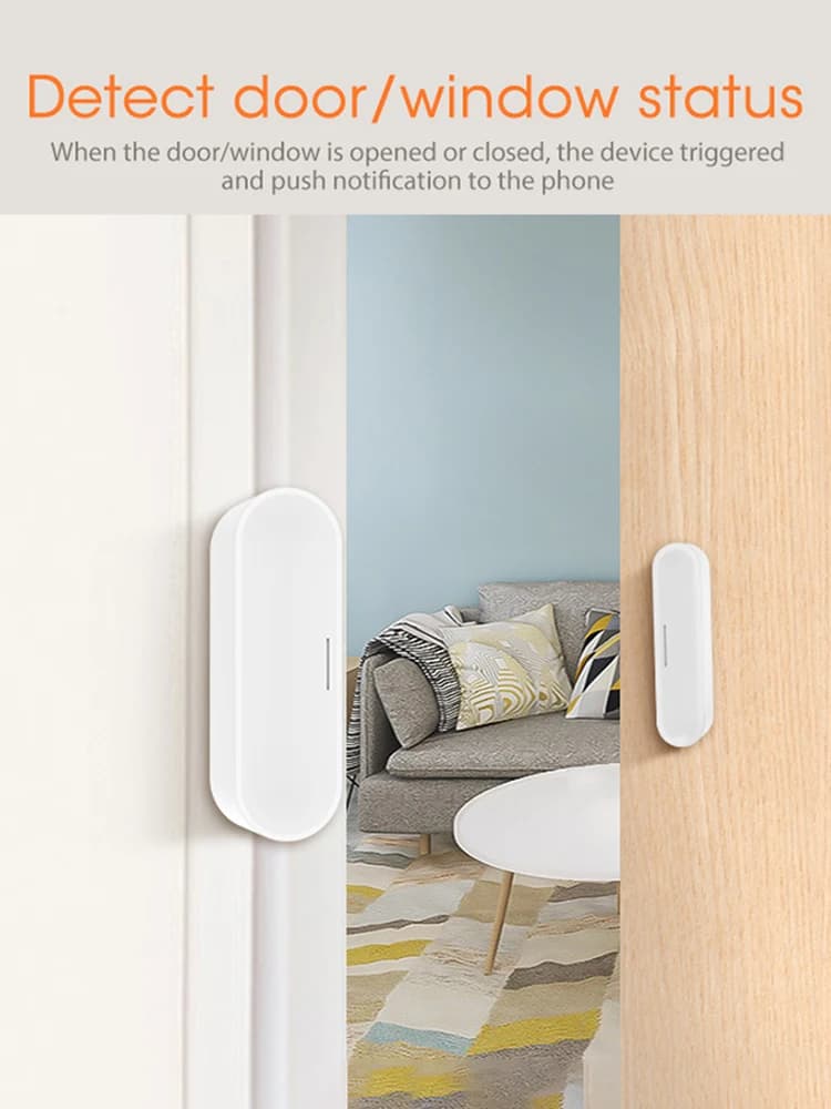 Sensori di Apertura/Chiusura Porte con App Tuya, Alimentati USB, Sensore ZigBee per Finestre, Rilevatore Wireless 2.4GHz per Porte e Cancelli per Interni