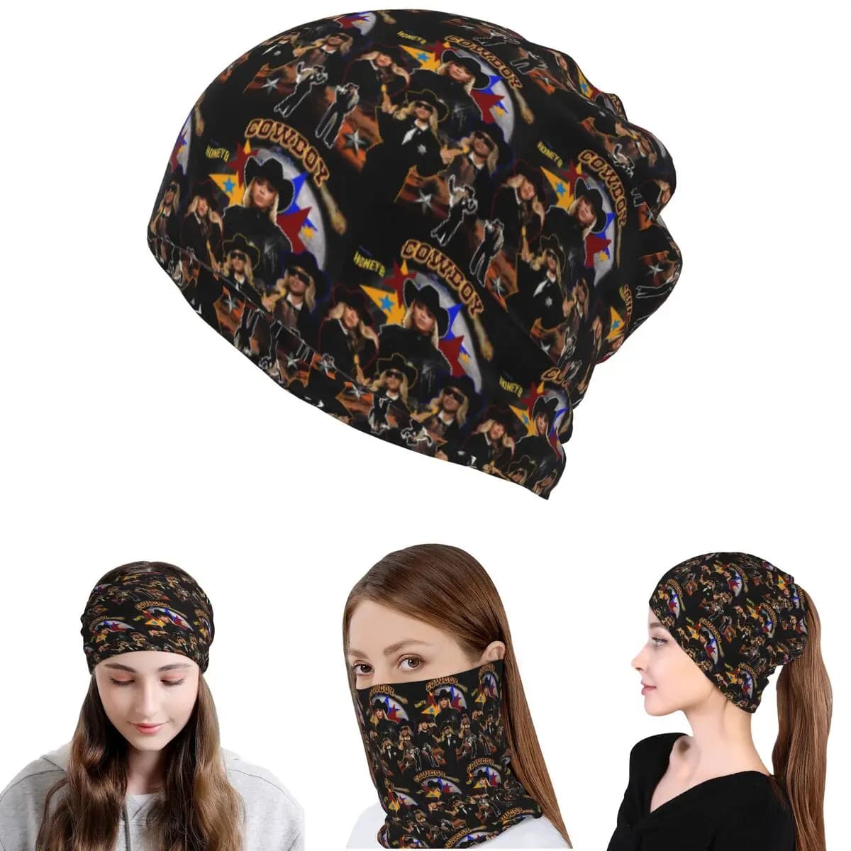 Cowboy Carter Beyonce Nuovo Album Bandana Copricollo Sciarpa calda da ciclismo Sciarpa Cappello Beanie Unisex Adulto Traspirante