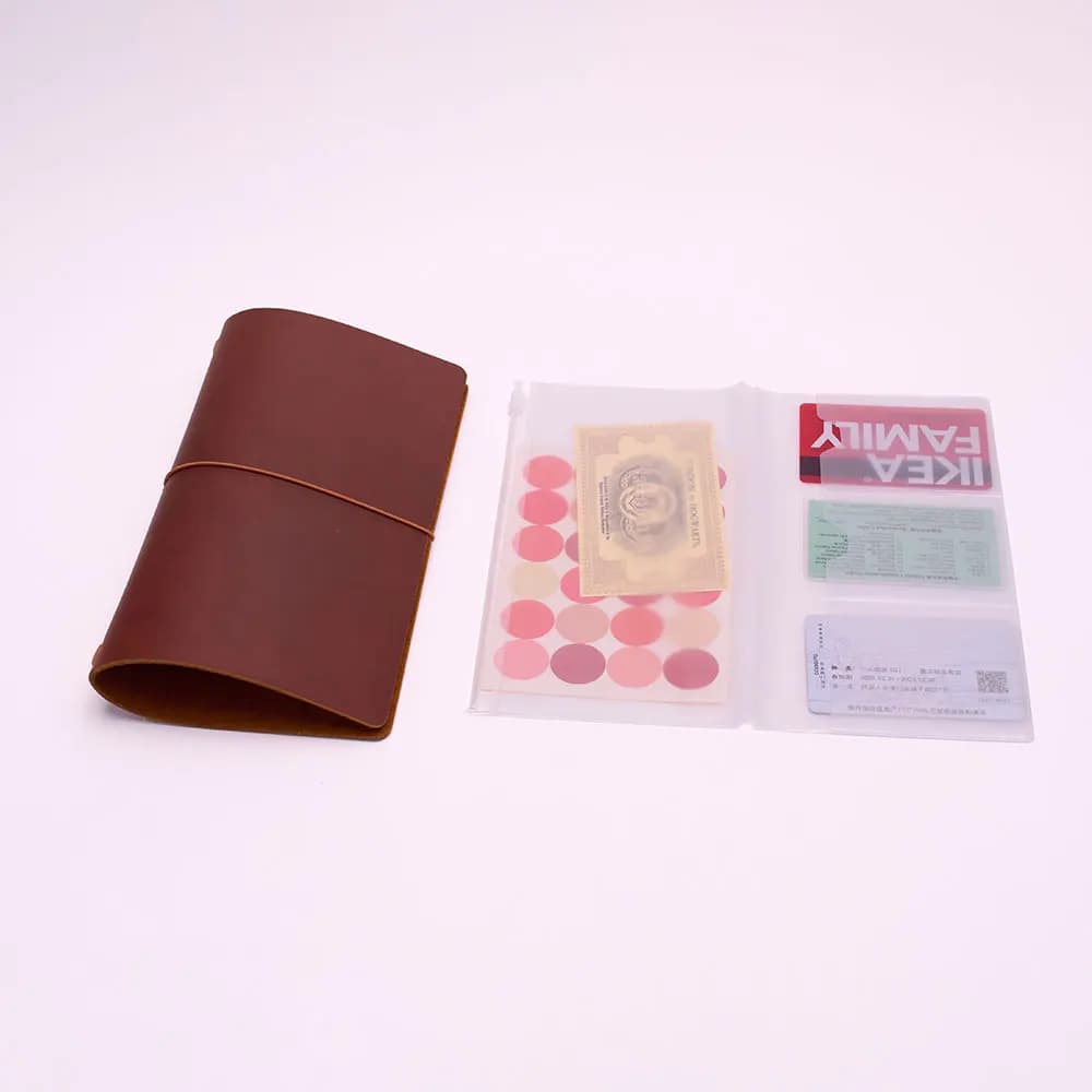 Real Leather Journal Covers with PVC Storage Bag 5 Sizes 11 Colors Crazy Horse Genuine Leather Retro TN Notebook Covers DIY
