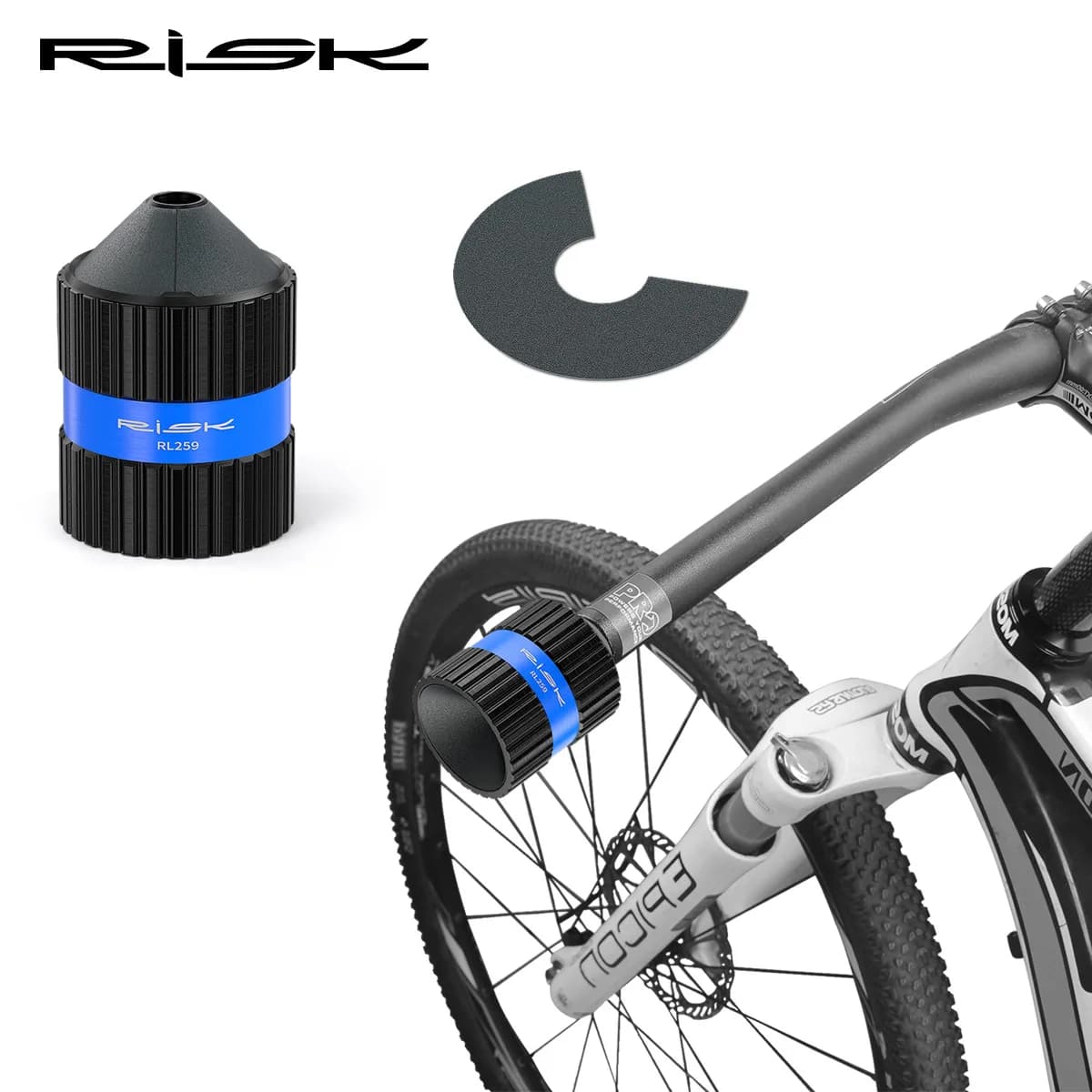 RISCHIO Strumento per bicicletta, Strumento per molatura del tubo tondo della forcella della bicicletta, Ruota per sbavatura del tubo sterzo in fibra di carbonio
