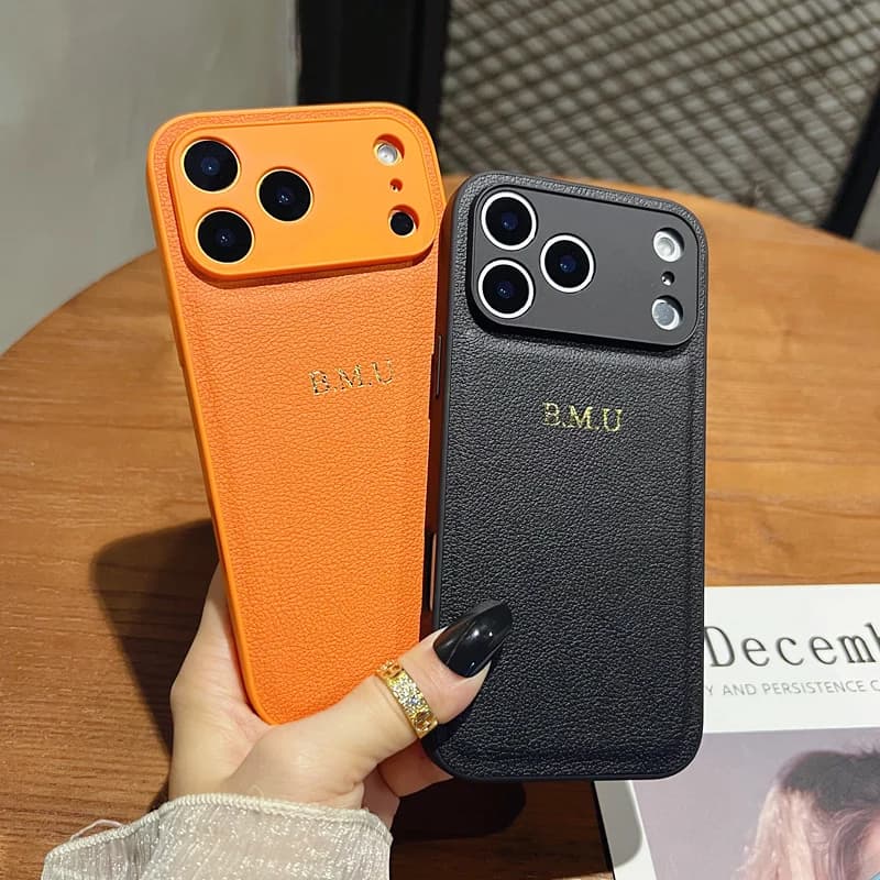 Custodia in pelle con nome dorato con iniziali personalizzate di lusso per iPhone 17 16 15 14 13 12 11 Pro Max Xs Max Cover posteriore antiurto