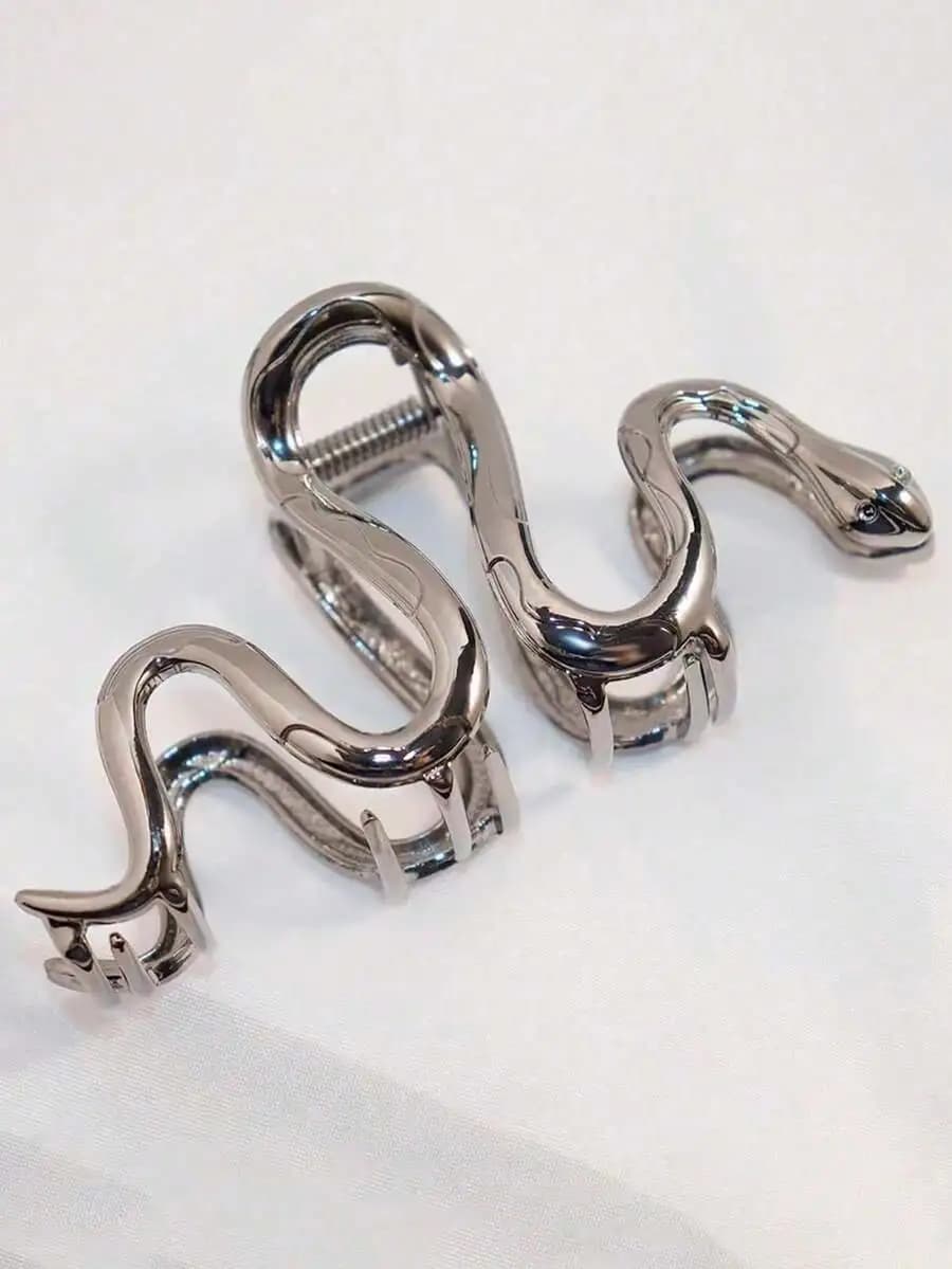 Fermaglio per capelli in metallo a forma di serpente gotico, stile Y2K, accessorio per capelli da donna per festival, feste e spiaggia