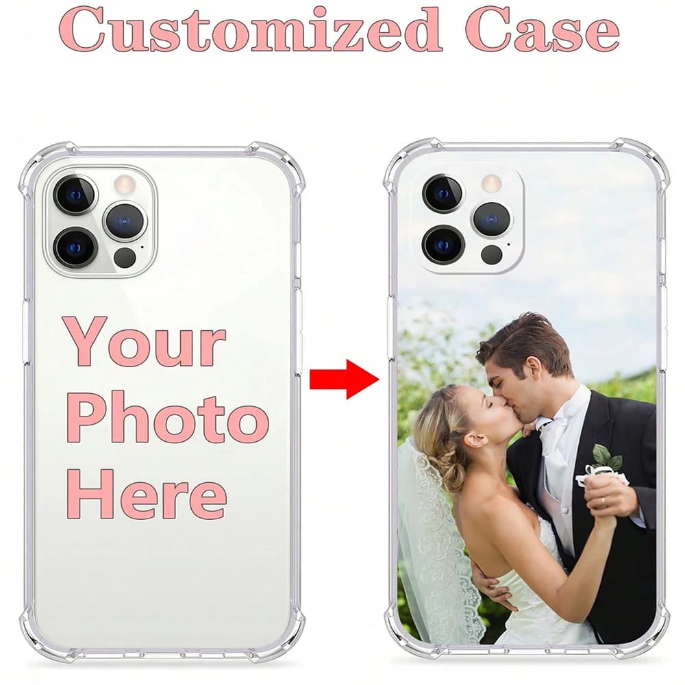 Custodia per telefono antiurto personalizzata con foto fai-da-te per iPhone 16 16e 15 14 13 12 11 Pro Max Mini SE 2020 2022 XS XR 6s 7 8 Plus cover