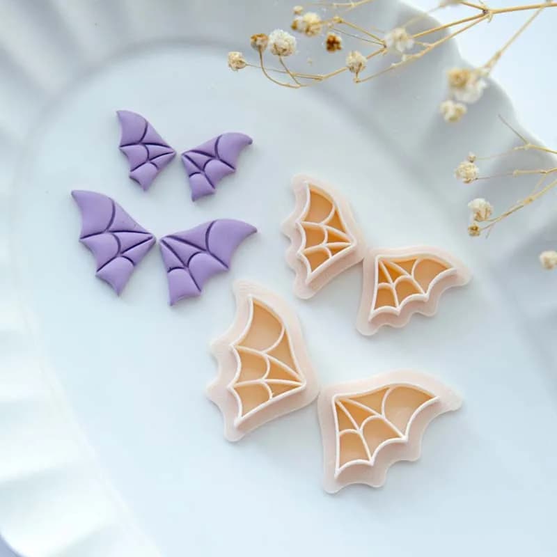 2 pz/set 2 Formati Ali di Pipistrello Halloween Argilla Frese Spettrale Argilla Polimerica Stampi Da Taglio Orecchino Creazione di Gioielli Strumenti