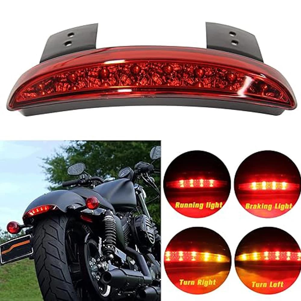 Luce LED Posteriore per Moto, Luce Targa e Freno, Lampada di Coda per Harley Sportster Iron XL 883 1200 Dyna Softail