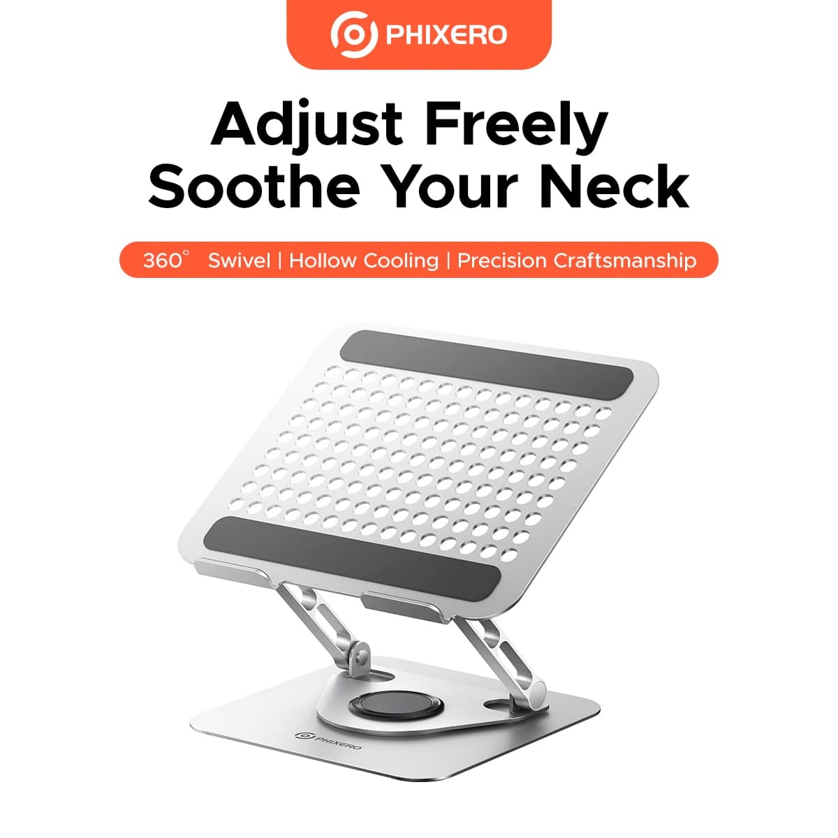 PHIXERO 360° Rotable Laptop Stand Aluminum Alloy Laptop Stand Ergonomically Foldable Portable Laptop Cooling Stand
