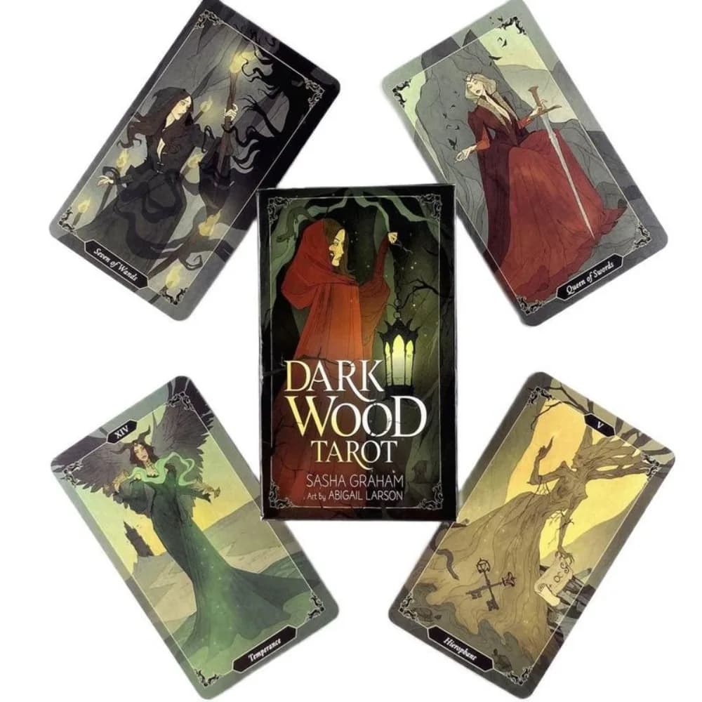 Mazzo di tarocchi in legno scuro, gioco da tavolo per il tempo libero, 10,3*6 cm