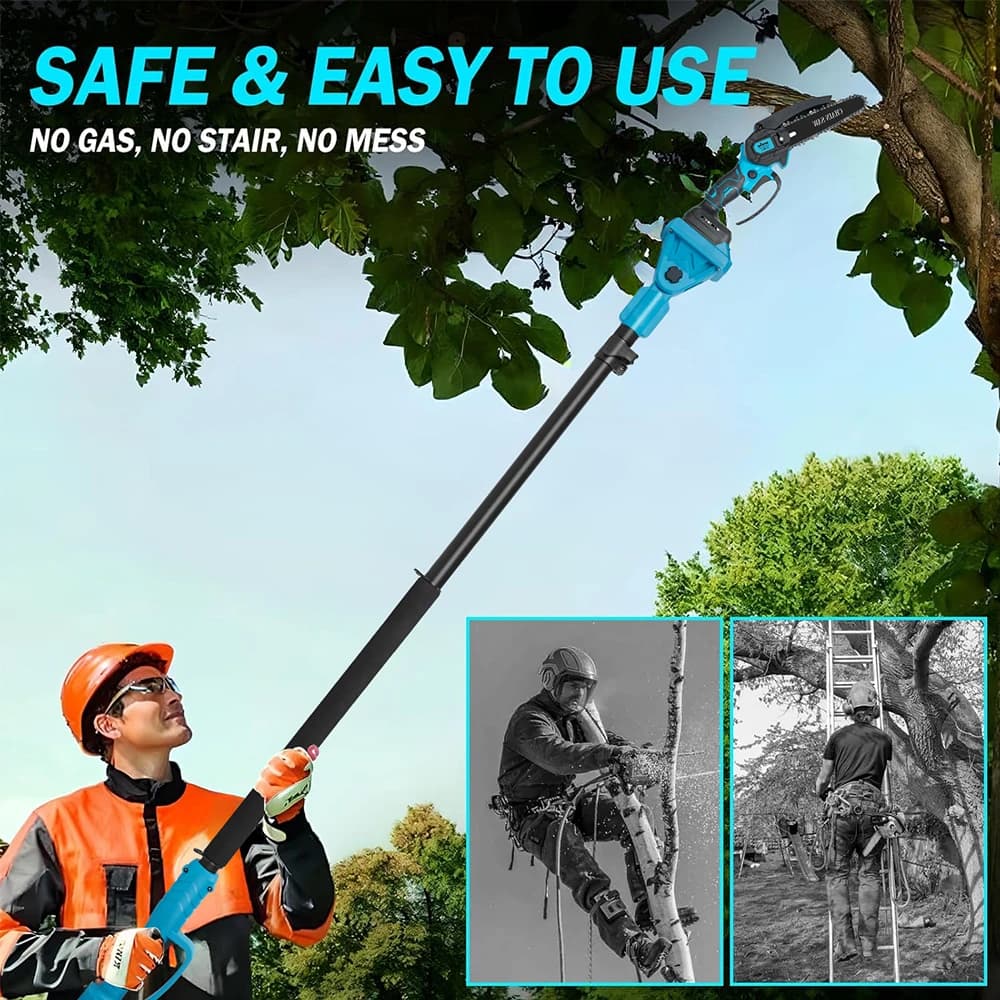 3 in 1 Electric Pruner Kit Cordless Chainsaw Pruning Shears with Extension Pole for Garden Orchard