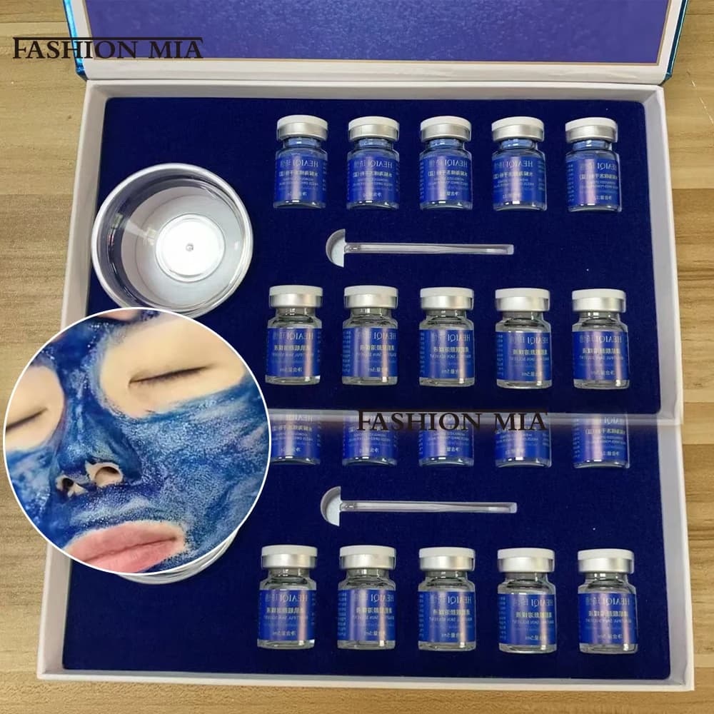 Kit di Polvere Liofilizzata di Spugna Blu con Spicole Microcristalline, Estratto Biologico Naturale al 80% per Trattamento dell'Acne e Cura della Pelle