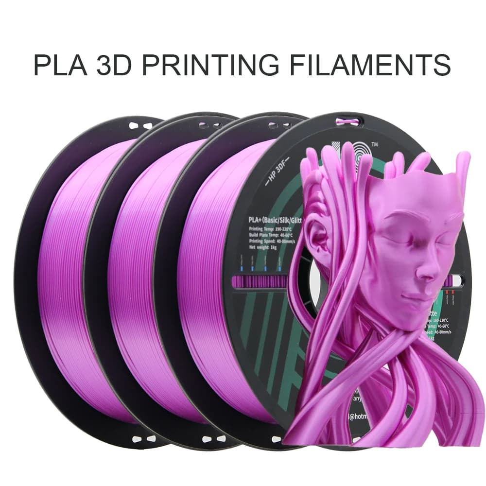 HP3DF 3D Printer Filament, Silk Purple PLA Filament 3KG(3rolls) 1.75mm, Accuracy +/- 0.02mm, Fit Most FDM Printers