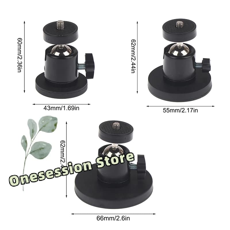 Magnetic Suction Cup Holder with Head - 1/4''''' Thread for Action Cam, Smartphone and Filling Lights, Ultra Resistant Hollow