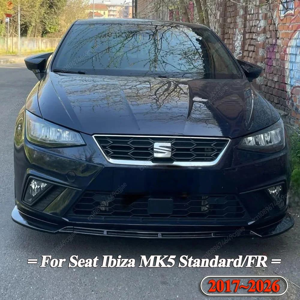 Front Bumper Lip Spoiler Splitter Lower Diffuser For Seat Ibiza Standard&FR MK5 6F KJ1 TSI TDI MPI TGI 2017-2026 Bodykits Tuning