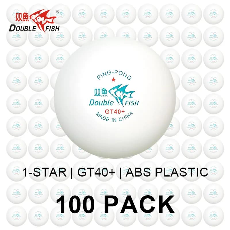 DOUBLE FISH Confezione da 100 palline da ping pong GT40+ 1 stella palline da ping pong ABS 1 * buon rimbalzo