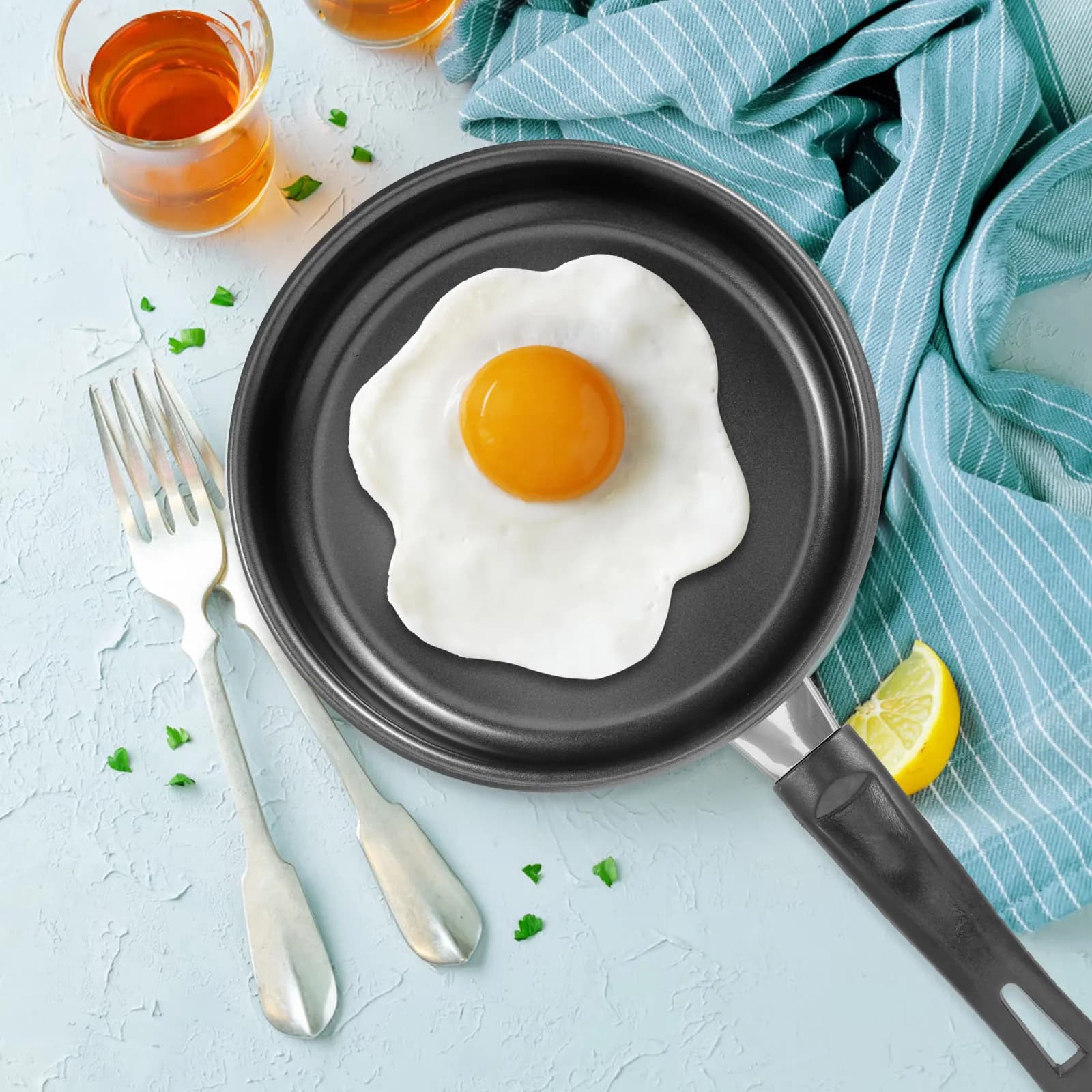 2 padelle antiaderenti da 14 cm per uova, pancake, omelette, bistecche, utensili da cucina, compatibili con fornelli a gas e a induzione