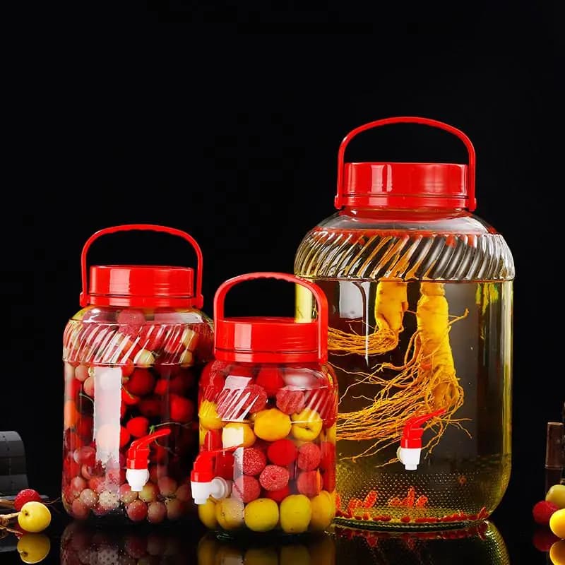 Bottiglia in Vetro per Fermentazione Domestica con Rubinetto, per Vino di Prugne, Aceto, Produzione di Vino, Contenitore Sigillato per Kimchi